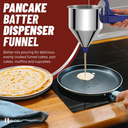 40oz Pancake Batter Dispenser with Squeeze Handle, Space Gray