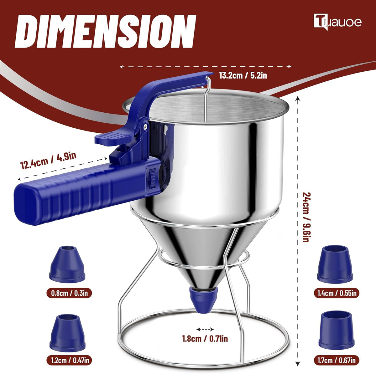 40oz Pancake Batter Dispenser with Squeeze Handle, Space Gray