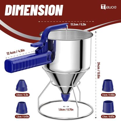 40oz Pancake Batter Dispenser with Squeeze Handle, Space Gray