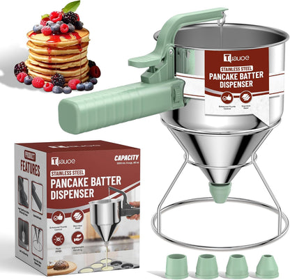 40oz Pancake Batter Dispenser with Squeeze Handle, Space Gray