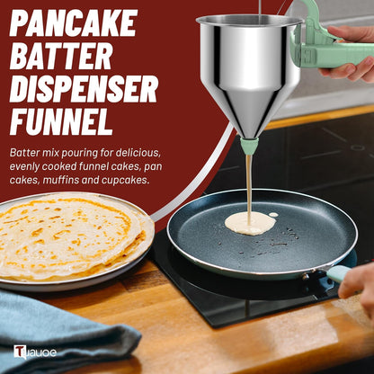 40oz Pancake Batter Dispenser with Squeeze Handle, Space Gray