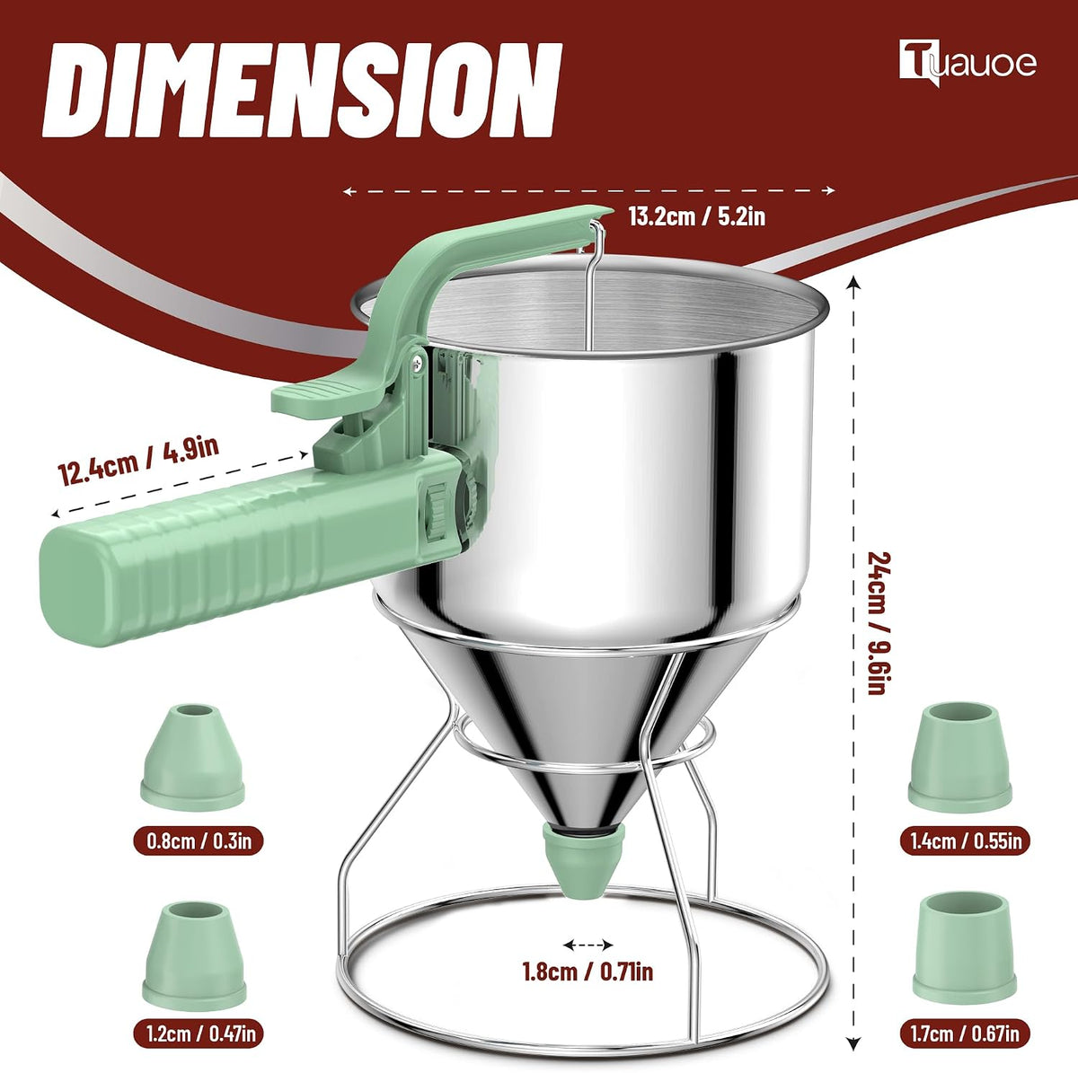40oz Pancake Batter Dispenser with Squeeze Handle, Space Gray