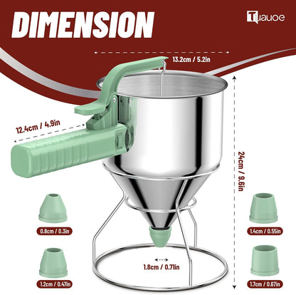 40oz Pancake Batter Dispenser with Squeeze Handle, Space Gray