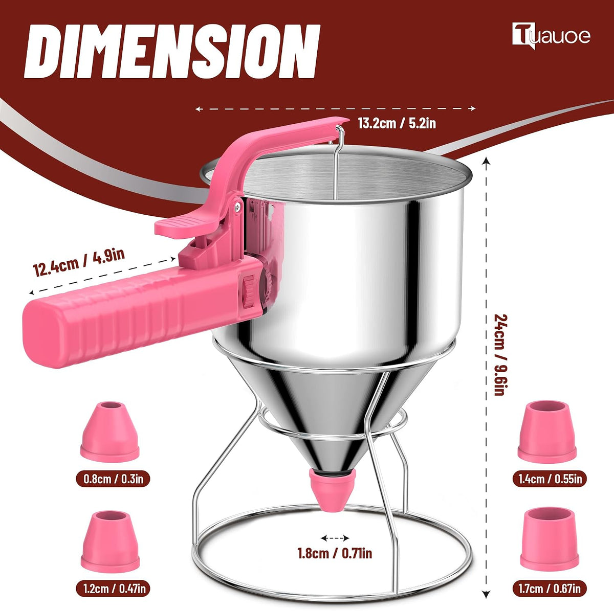 40oz Pancake Batter Dispenser with Squeeze Handle, Space Gray