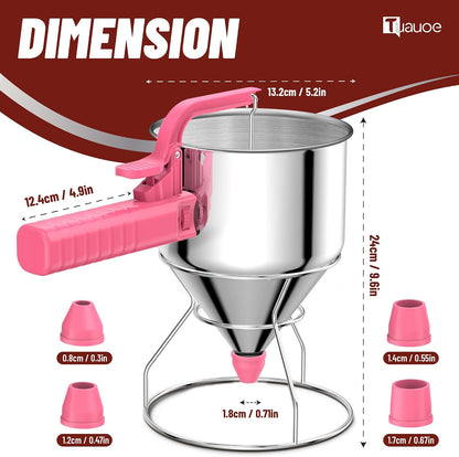 40oz Pancake Batter Dispenser with Squeeze Handle, Space Gray