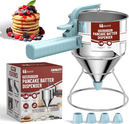 40oz Pancake Batter Dispenser with Squeeze Handle, Space Gray