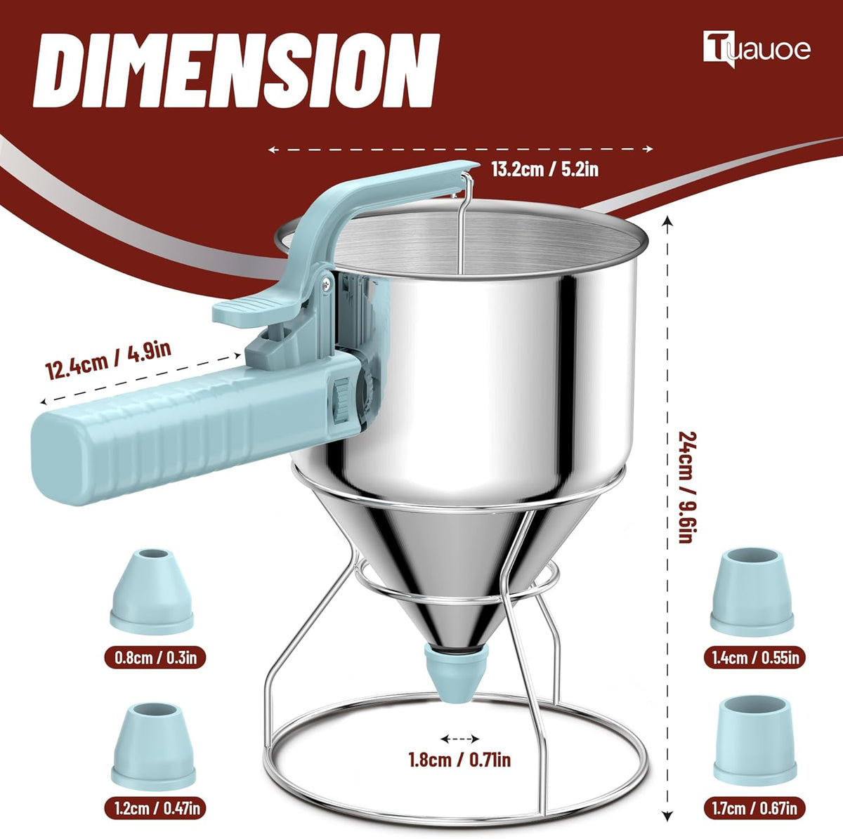 40oz Pancake Batter Dispenser with Squeeze Handle, Space Gray