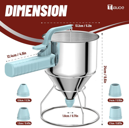 40oz Pancake Batter Dispenser with Squeeze Handle, Space Gray