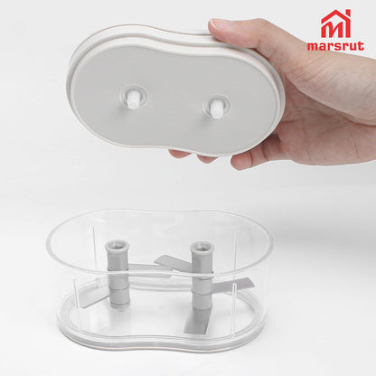 Garlic Dicer Push Chopper, Manual Hand Press Food Chopper for Garlic, Onion, Vegetables and Chili Peppers, Small Portable Handheld Vegetable Cutter for Kitchen