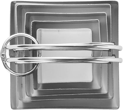 Square Biscuit Cutter with Handle (5 Pieces/Set) - Nest for Easy Storage Stainless Steel Square Cookie Cutter