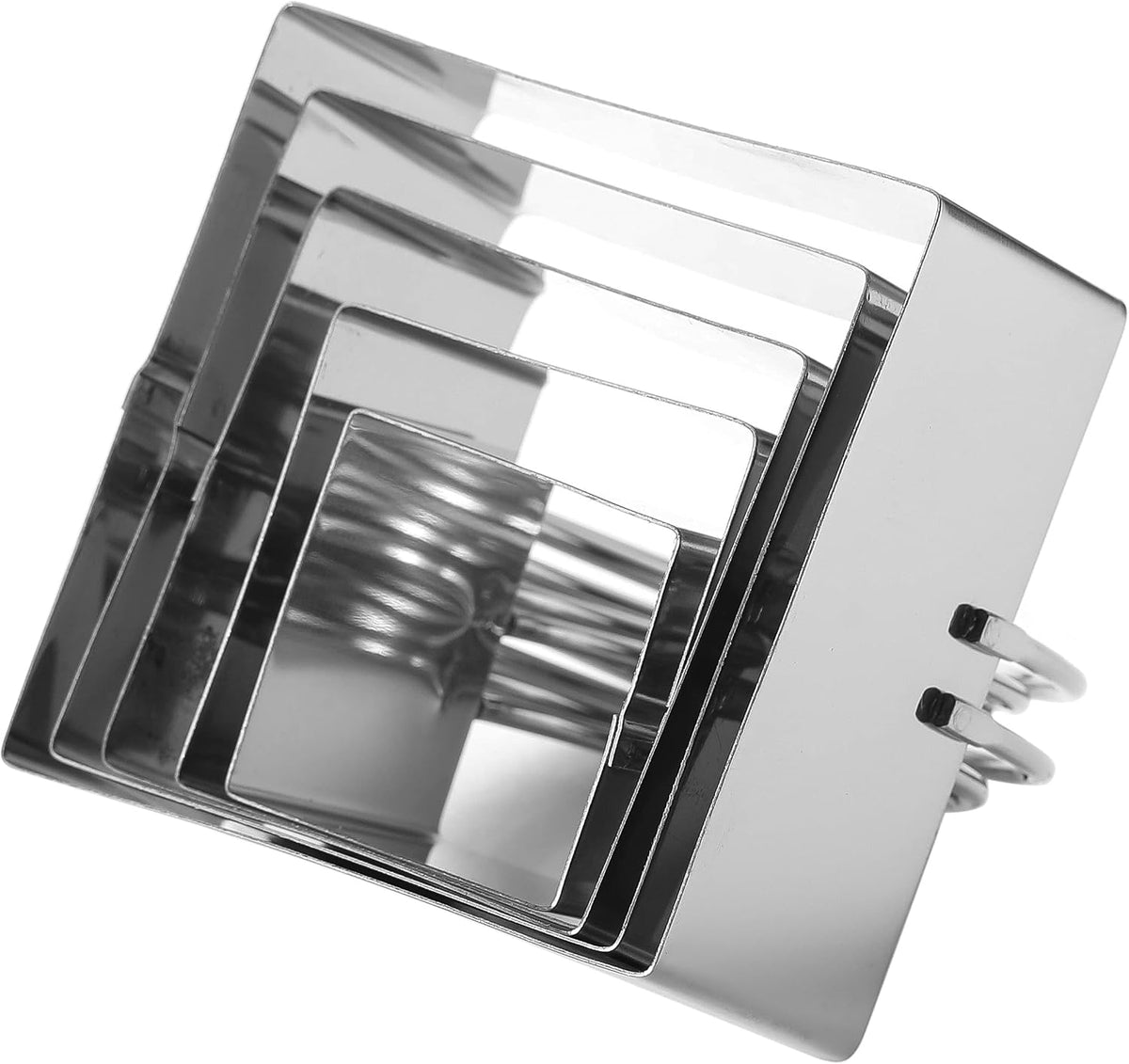 Square Biscuit Cutter with Handle (5 Pieces/Set) - Nest for Easy Storage Stainless Steel Square Cookie Cutter