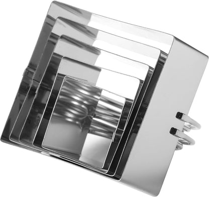 Square Biscuit Cutter with Handle (5 Pieces/Set) - Nest for Easy Storage Stainless Steel Square Cookie Cutter