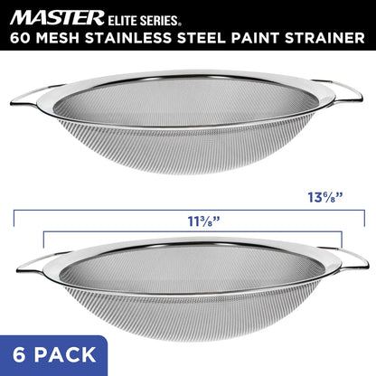 Master Elite 60 Mesh Stainless Steel Paint Strainer, 2 Pack - Fits 5 Gallon