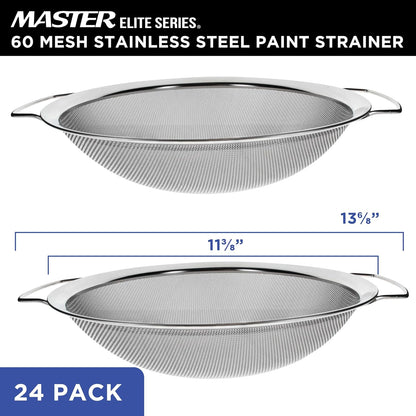 Master Elite 60 Mesh Stainless Steel Paint Strainer, 2 Pack - Fits 5 Gallon
