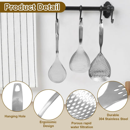 2 Pcs Stainless Steel Skimmer Slotted Spoon | Pasta Spider Strainer Ladle, For Frying and Cooking, Durable 304 Stainless Steel, For Noodles, Pasta, and Vegetables