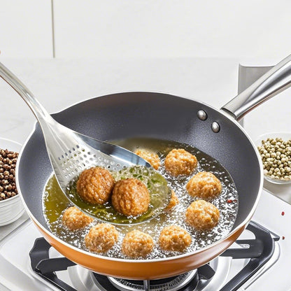 2 Pcs Stainless Steel Skimmer Slotted Spoon | Pasta Spider Strainer Ladle, For Frying and Cooking, Durable 304 Stainless Steel, For Noodles, Pasta, and Vegetables