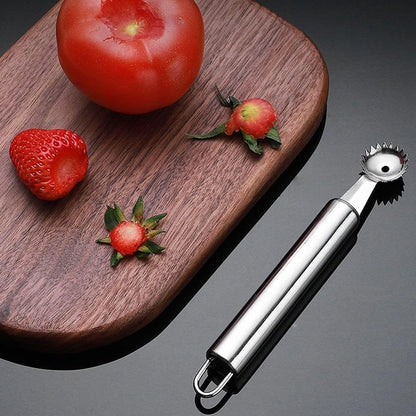 Silver Stems Remover For Pineapple Strawberry Tomato Cherry Stainless Steel Tomato Corer Strawberry Huller Stem Remover Fruit Leaf Kitchen Utensils and Gadgets