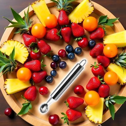 Silver Stems Remover For Pineapple Strawberry Tomato Cherry Stainless Steel Tomato Corer Strawberry Huller Stem Remover Fruit Leaf Kitchen Utensils and Gadgets