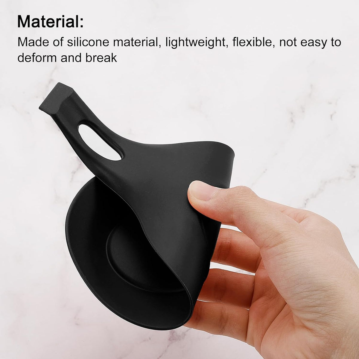 Silicone Spoon Rest, 7.68" x 3.74" Heat Resistant Kitchen Utensil Holder Spatula Ladle Rest for Counter Stove Top, Black 8Pcs