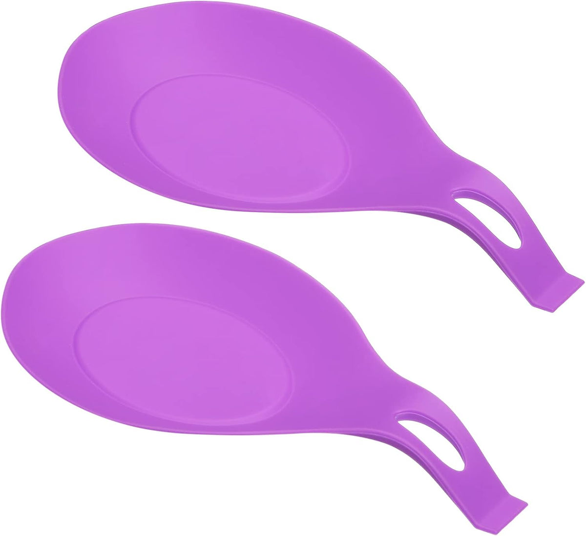 Silicone Spoon Rest, 7.68" x 3.74" Heat Resistant Kitchen Utensil Holder Spatula Ladle Rest for Counter Stove Top, Black 8Pcs