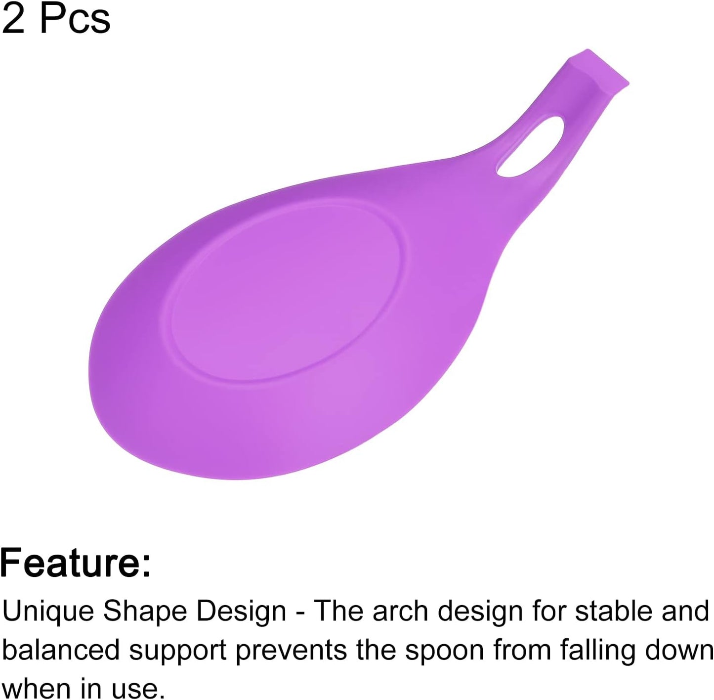 Silicone Spoon Rest, 7.68" x 3.74" Heat Resistant Kitchen Utensil Holder Spatula Ladle Rest for Counter Stove Top, Black 8Pcs