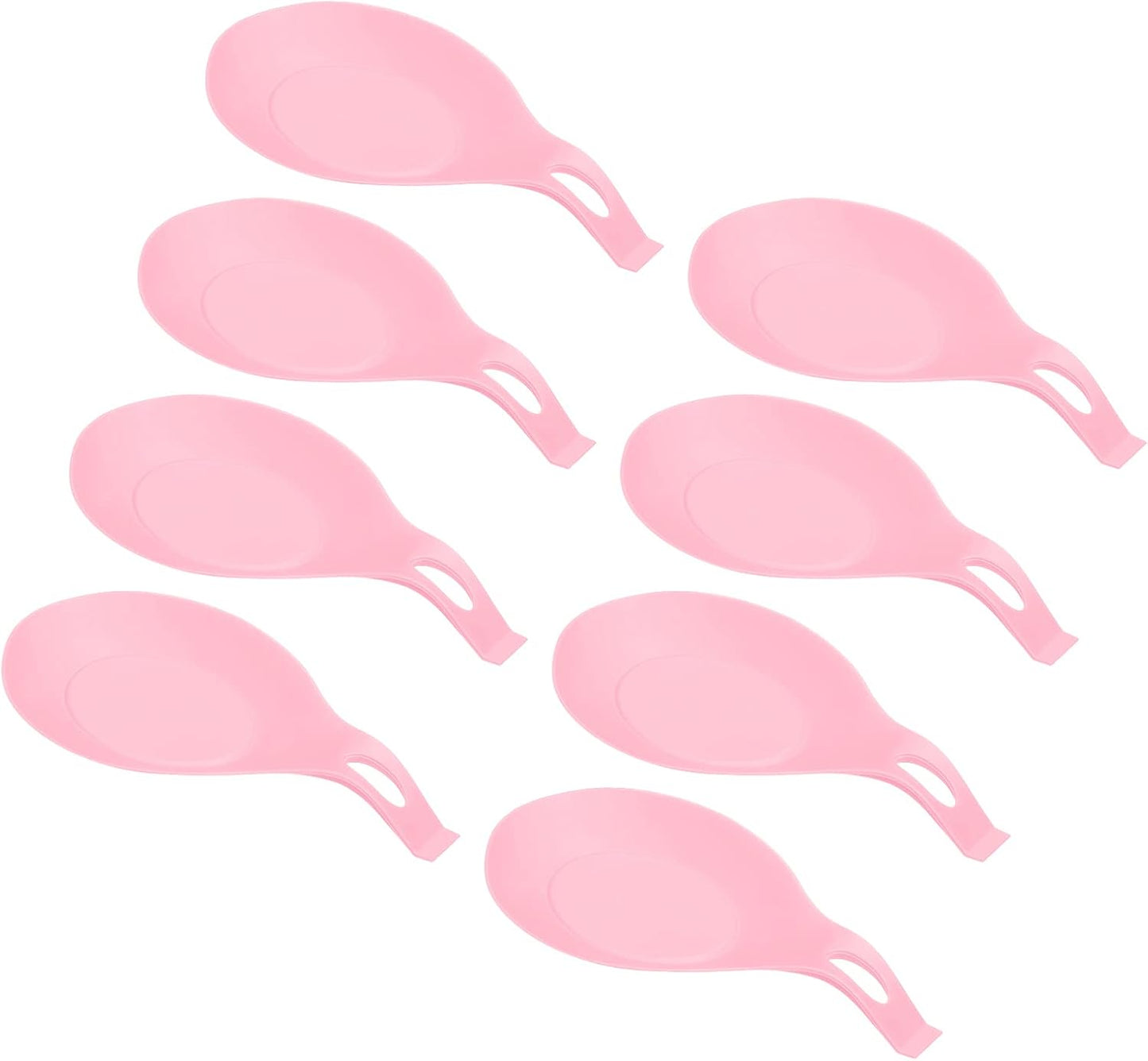 Silicone Spoon Rest, 7.68" x 3.74" Heat Resistant Kitchen Utensil Holder Spatula Ladle Rest for Counter Stove Top, Black 8Pcs