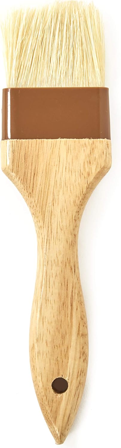 Durable, Real Wood 4 Inch Boar Bristle Pastry Brush. Grill and Kitchen Flat Brushes for Basting Meat, Spreading Butter, Eggs, BBQ Sauce or Marinades. Chef Quality Cooking, Baking or Grilling Tools
