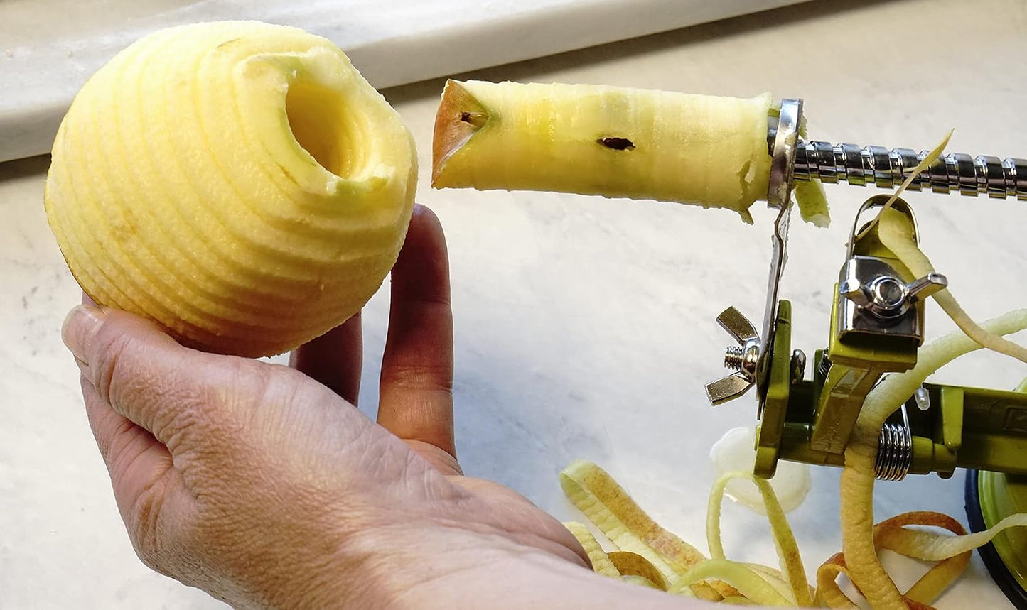 Green Apple Slicer, Corer, & Peeler | Suctions to Countertop | Cuts Perfect .25" Slices | Durable & Strong