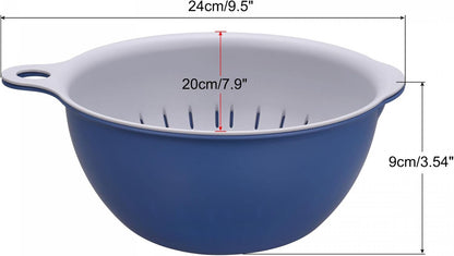 Kitchen Strainer Colander Bowl Set, Small Double Layer Drain Basin and Basket Suitable for Fruits, Vegetables, Pasta, Berry - Purple