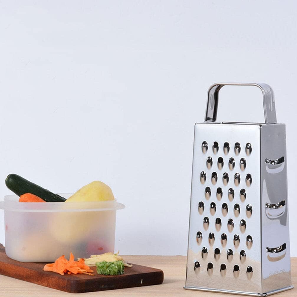 Stainless Steel Kitchen Grater Multi-Use Vegetable Cutter and Cheese Shredder with Non-Slip Handle 7.99X3.58X2.59 Inch for Fruits Ginger and Potato Preparation