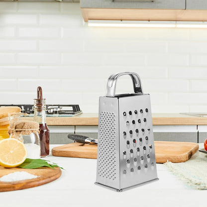 Stainless Steel Kitchen Grater Multi-Use Vegetable Cutter and Cheese Shredder with Non-Slip Handle 7.99X3.58X2.59 Inch for Fruits Ginger and Potato Preparation