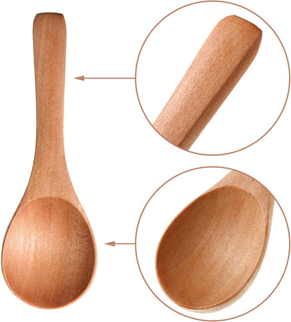 30 Pcs Mini Wooden Spoons, Small Wood Spoon for Jars, Light Brown