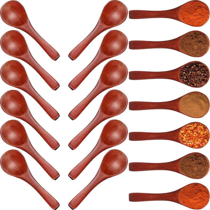 30 Pcs Mini Wooden Spoons, Small Wood Spoon for Jars, Light Brown