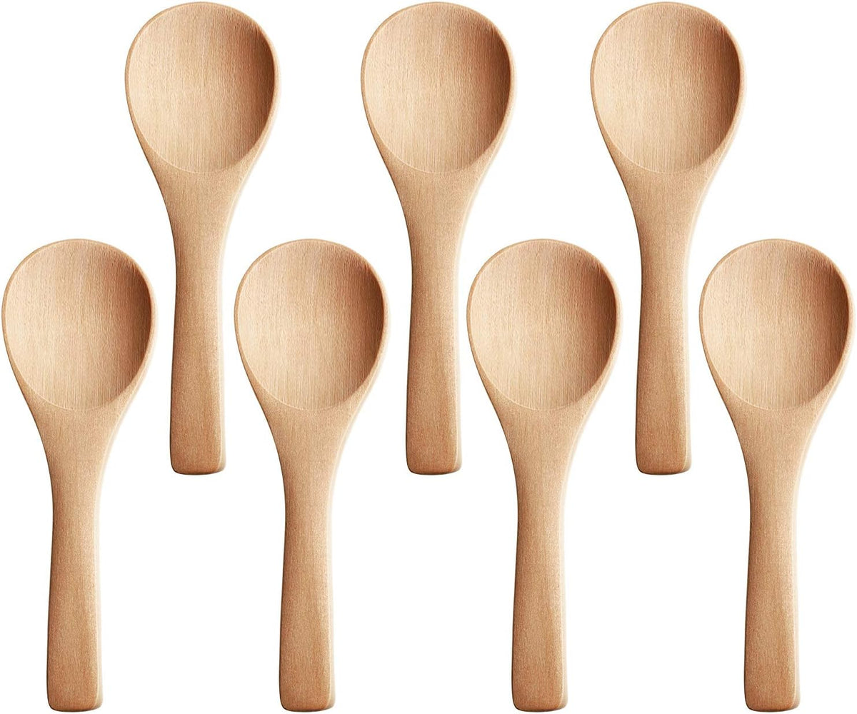 30 Pcs Mini Wooden Spoons, Small Wood Spoon for Jars, Light Brown
