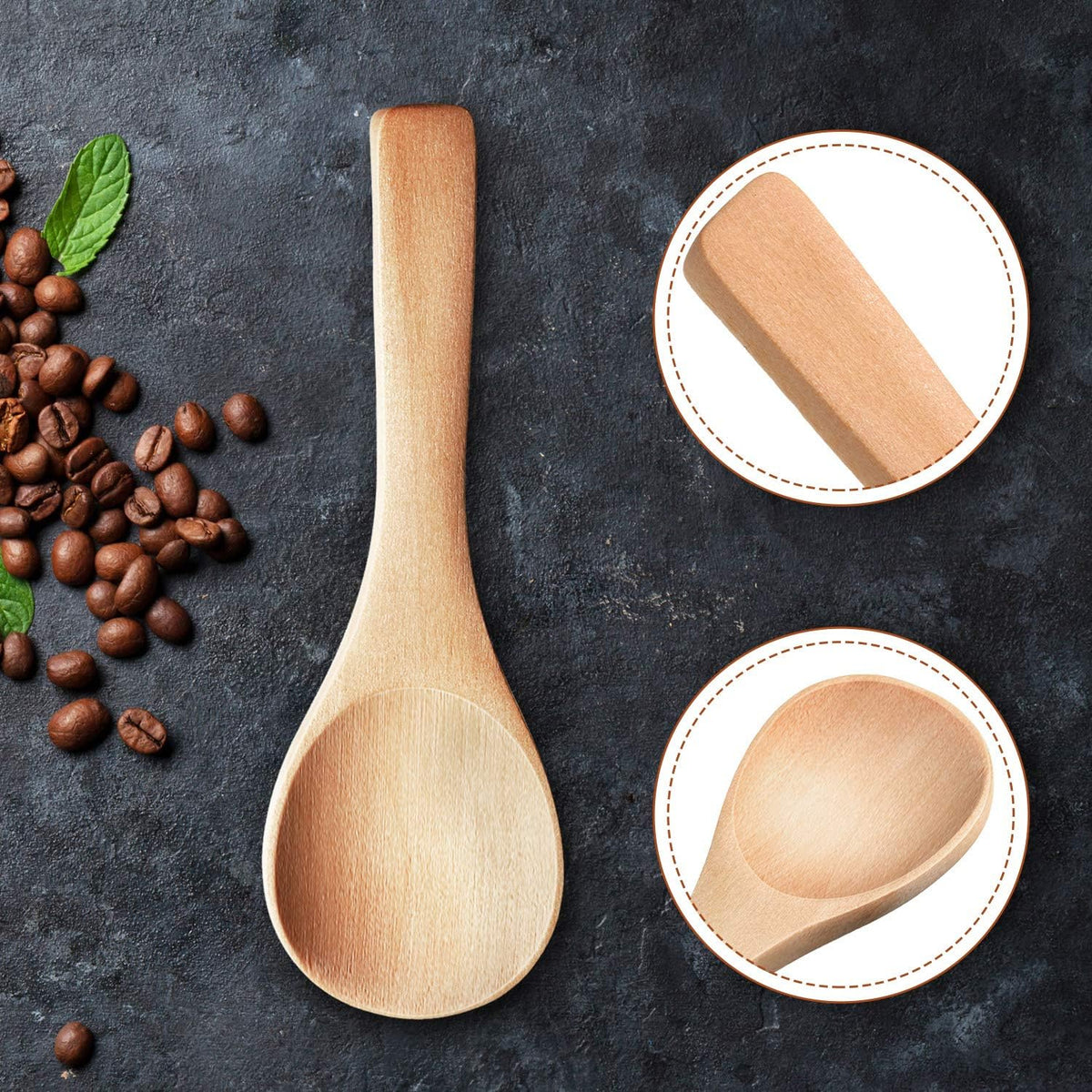 30 Pcs Mini Wooden Spoons, Small Wood Spoon for Jars, Light Brown