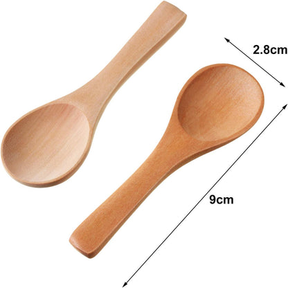 30 Pcs Mini Wooden Spoons, Small Wood Spoon for Jars, Light Brown
