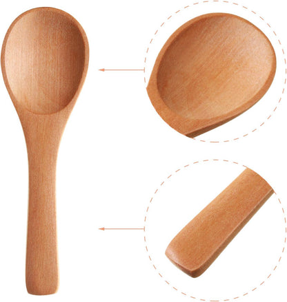30 Pcs Mini Wooden Spoons, Small Wood Spoon for Jars, Light Brown