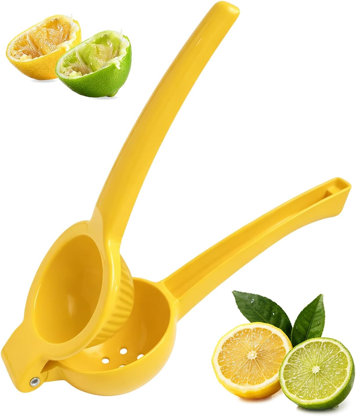 Lemon Squeezer, Fast Effortless Juice Extraction with Large Metal Citrus Juicer, Maximum Yield Heavy Duty Hand Lime Squeezer, Manual Lemon Juicer Press, Easy to Use w/Stainless Steel Zester