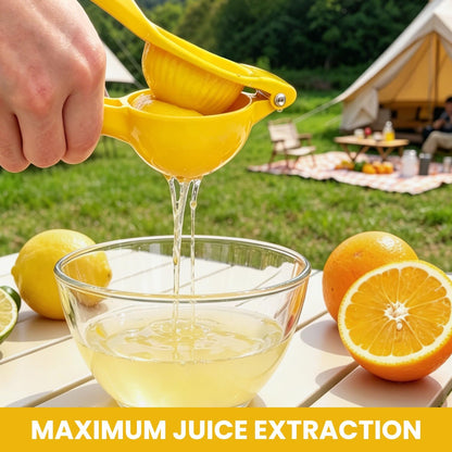 Lemon Squeezer, Fast Effortless Juice Extraction with Large Metal Citrus Juicer, Maximum Yield Heavy Duty Hand Lime Squeezer, Manual Lemon Juicer Press, Easy to Use w/Stainless Steel Zester