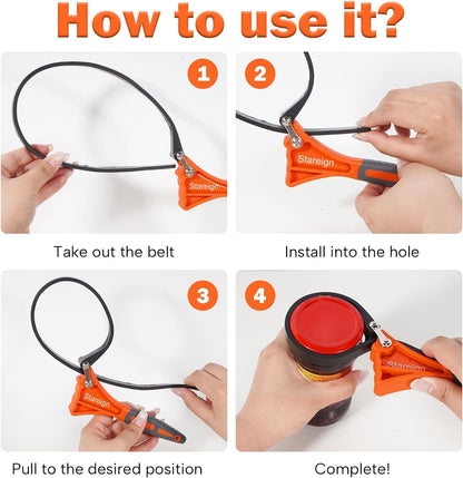 2-Pack Rubber Strap Wrench,Oil Filter Wrench Diameter 4" and 6" Heavy Duty Adjustable Blet Wrench for Jar Opener,Water Filter,Plumbing,Sink,Faucet(Orange)