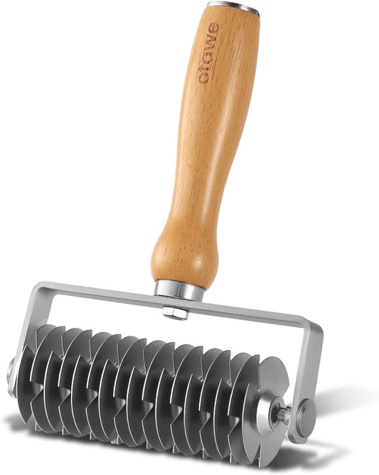 Lattice Pastry Cutter – Stainless Steel Roller Cutter with Wooden Handle for Pie, Beef Wellington, Pastry & Bread – Easy Lattice Pattern –