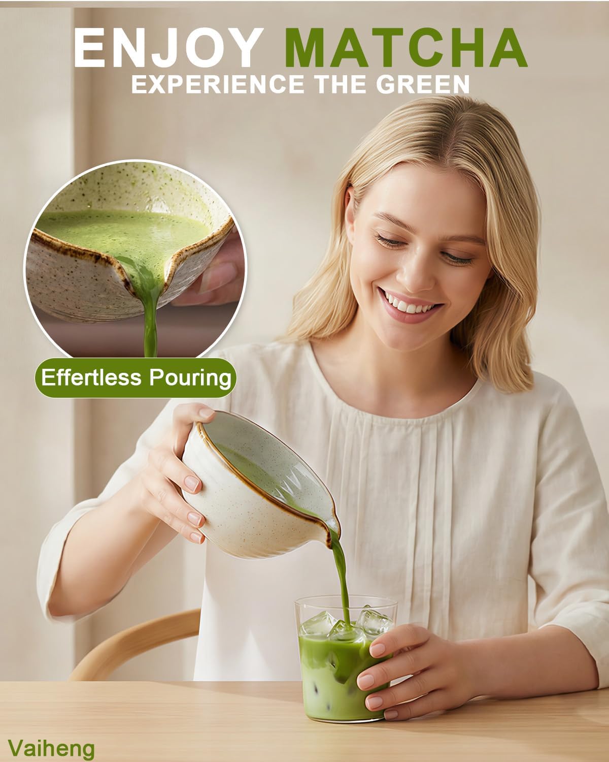 Matcha Whisk Set with Matcha Bowl, Matcha Whisk Holder Matcha Bamboo Whisks, Scoop, Sifter, Mothers Day Gifts for Women Mom Her Girl Friend Home Kitchen Decor Kit for Tea Enthusiasts