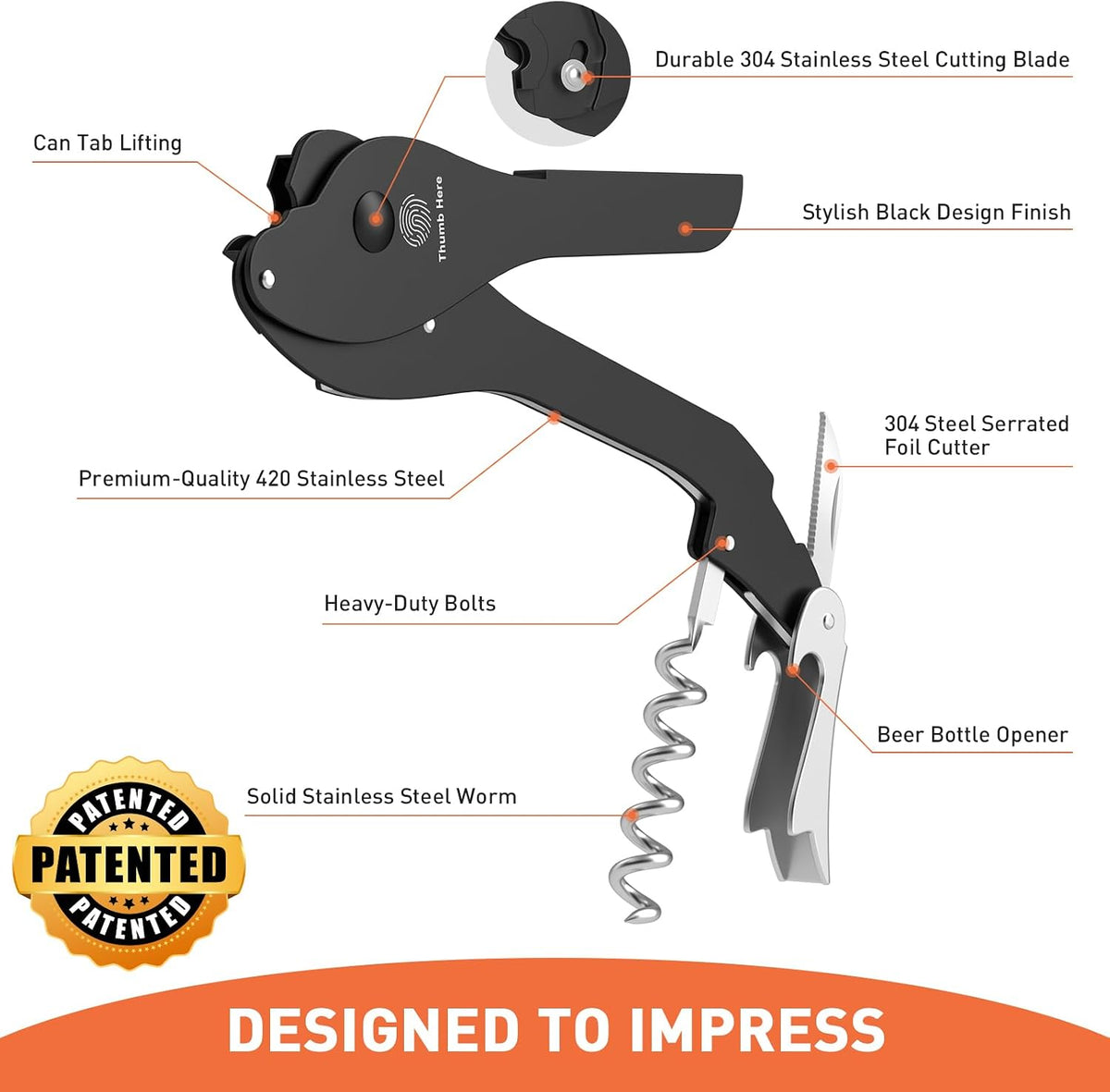 ikkle Soda Can Opener Smooth Edge 5-in-1 Portable Can Top Remover