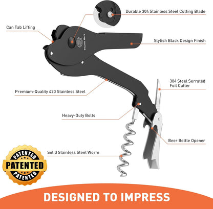 ikkle Soda Can Opener Smooth Edge 5-in-1 Portable Can Top Remover