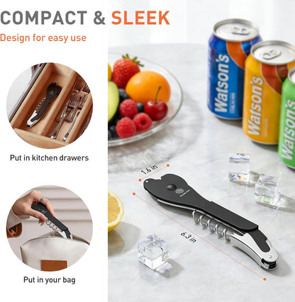 ikkle Soda Can Opener Smooth Edge 5-in-1 Portable Can Top Remover