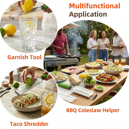 12.2" Paddle Grater, Heavy Duty 304 Stainless Steel, Fine & Coarse