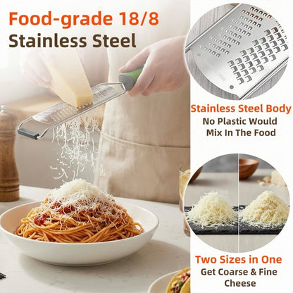 12.2" Paddle Grater, Heavy Duty 304 Stainless Steel, Fine & Coarse