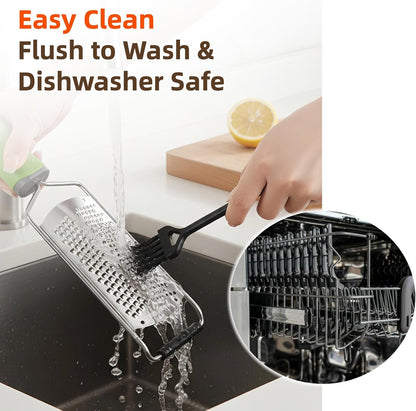 12.2" Paddle Grater, Heavy Duty 304 Stainless Steel, Fine & Coarse