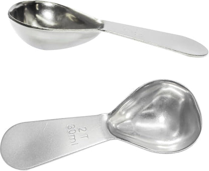 1 Pack Coffee Scoop, 2 Tablespoon, Stainless Steel Measuring Spoons for Ground Coffee, Sugar, Protein Powder, Tea Leaves (1, Silver, 30 ml)