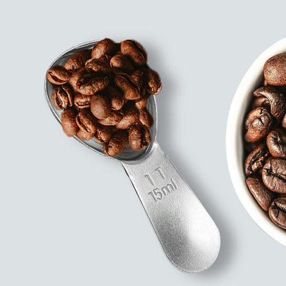 1 Pack Coffee Scoop, 2 Tablespoon, Stainless Steel Measuring Spoons for Ground Coffee, Sugar, Protein Powder, Tea Leaves (1, Silver, 30 ml)